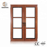 Fashion design of oak wood france window with double glazing glassand real grille designby Doorwin — thumbnail 1