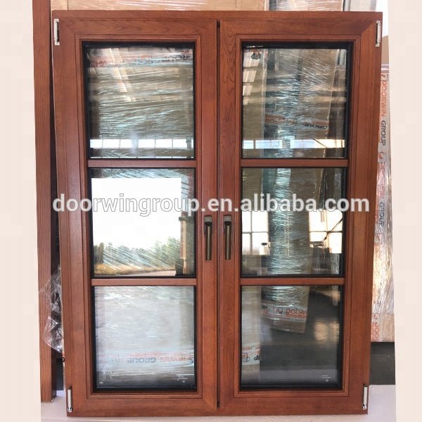 Fashion design of oak wood france window with double glazing glassand real grille designby Doorwin - Doorwin Group Windows & Doors