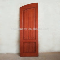 Finished product house front main double door design made of red oak wood flat solid wood doors by Doorwin — thumbnail 2