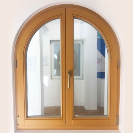 French Casement Window Pine Larch Window Round Top Design with Double Glass Panels - China Window, Pine Larch Window — product image 0