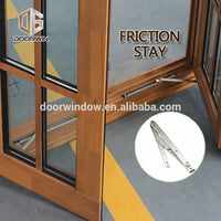 French style fixed wood window with wood window grille design made of teak woodby Doorwin — thumbnail 3