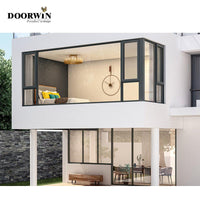 Good price Modern cheap house big glass thermal break aluminium tilt and turn casement windows for sale — thumbnail 2