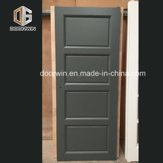 Grey Blue Stain Color Solid Wood Raised Plank Panel Interior Door - China Oak Solid Doors, Doors Swing in or out — product image 0