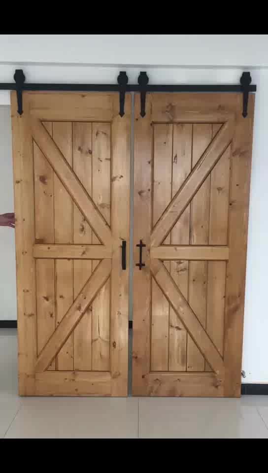 Hanging sliding barn door with wooden sliding door roller by Doorwin — product image 2
