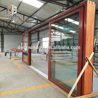 High end customize wooden sliding door with 6 glass panels by CE certified by Doorwin — thumbnail 3