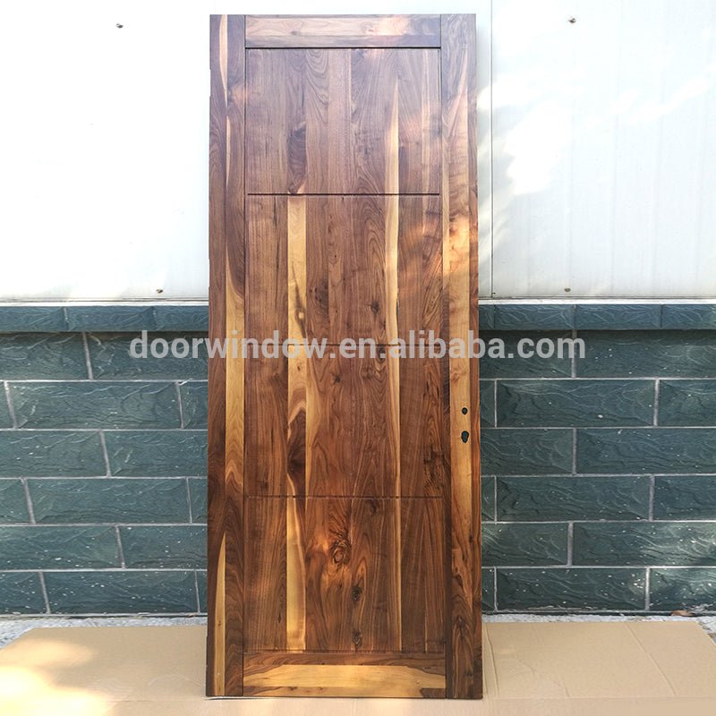 High end wood interior door sliding barn door made of black walnut for bedroom by Doorwin — product image 4
