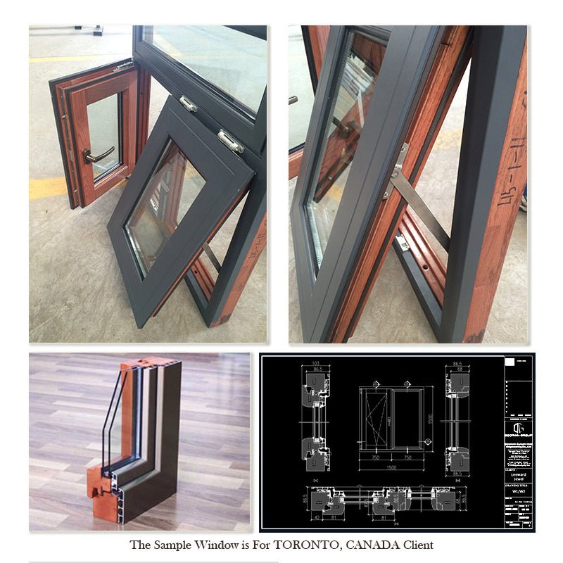 High Quality aluminum awning top hung windows with double safety glass aluminum awning support window — product image 4