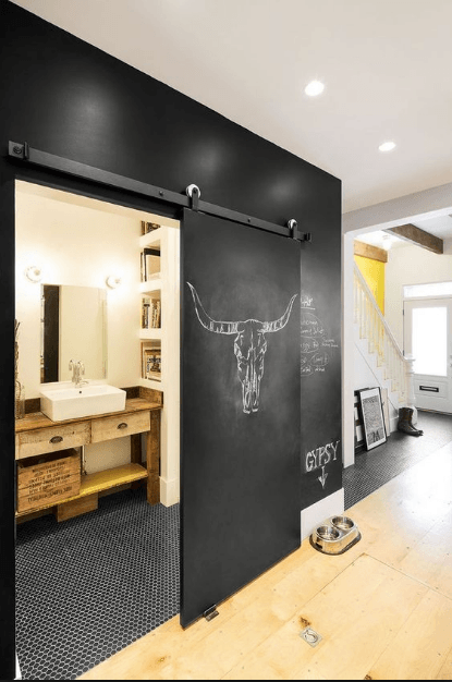 Hot Sale 100% Red Oak Wood Black Board Barn Doorby Doorwin — product image 3