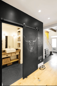 Hot Sale 100% Red Oak Wood Black Board Barn Doorby Doorwin — thumbnail 3
