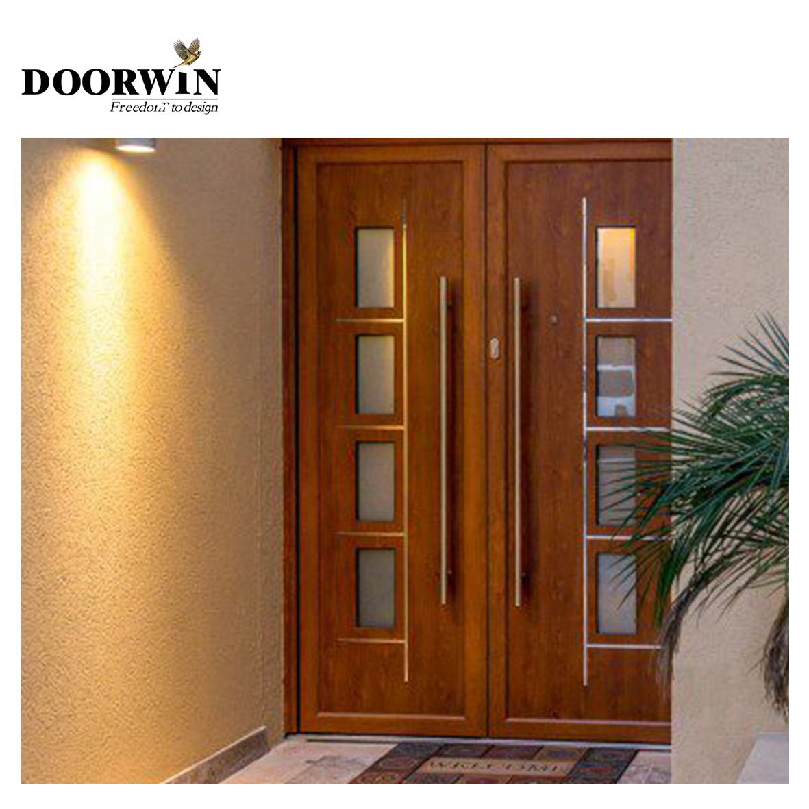 Hot sale doors DOORWIN Wooden entry doors double panel design catalogue by Doorwin — product image 2