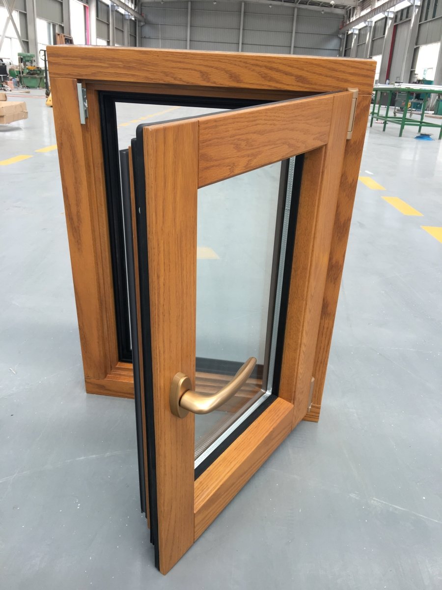 HOT SALE TILT TURN WINDOW OAK WOOD WITH EXTERIOR ALUMINUM CLADDING — product image 2