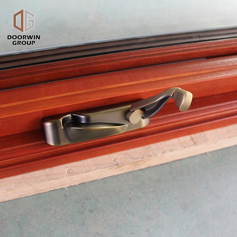 hot sales American style casement red oak wood with powder coated aluminum cladding crank open window - Doorwin Group Windows & Doors