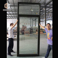 hot sales American style casement red oak wood with powder coated aluminum cladding crank open window — thumbnail 32