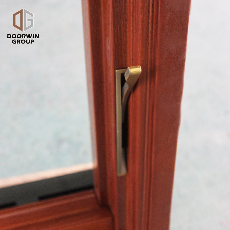 hot sales American style casement red oak wood with powder coated aluminum cladding crank open window — product image 26
