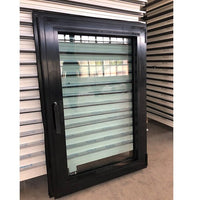 Houston cheap black import double toughened aluminum tilt and turn casement windows with high quality — thumbnail 3