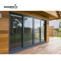 Huge aluminium doors windows Aluminum alloy double tempered glass three panels sliding stacking door - Doorwin Group Windows & Doors