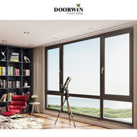 huge aluminum window Double tempered glass Aluminum double tinted glazing Tilt and turn casement window price — thumbnail 5