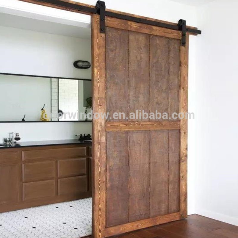 Interior Knotty Alder 2 panel shaker doors Double Z Solid Wood Core Barn Door by Doorwin - Doorwin Group Windows & Doors