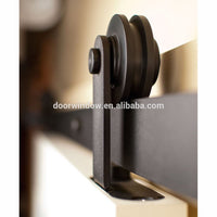Interior wood partition design glass insert wooden barn door by Doorwin — thumbnail 4