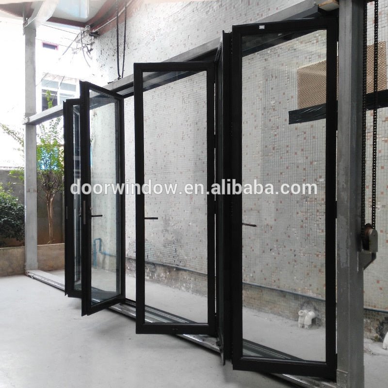 Italy SAVIO Heavy Duty Folding Door Aluminum Dual Pane Ultra Large Bi Folding Door exterior folding door with hardware by Doorwin - Doorwin Group Windows & Doors