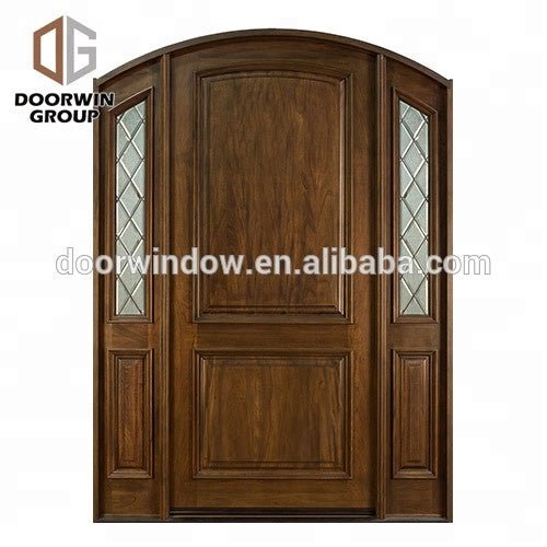 Kerala house main door design Unique house front main double door designs grey color oak grain door with hardware by Doorwin - Doorwin Group Windows & Doors