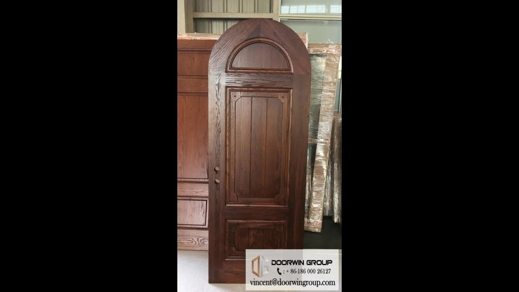 Kerala house main door design Unique house front main double door designs grey color oak grain door with hardware by Doorwin - Doorwin Group Windows & Doors