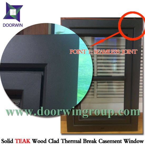 Latest Design Aluminum Clad Imported Solid Wood Window, Aluminium Solid Wood Windows with Shutters/Blinds - China Window, Aluminum Window — product image 0
