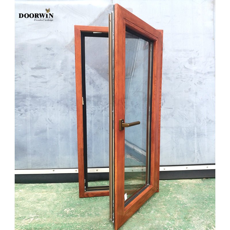 Made in China Latest Design Inside Open Aluminum Clad Wood 3 Glass Solid Wooden Tilt And Turn Casement Windows — product image 5
