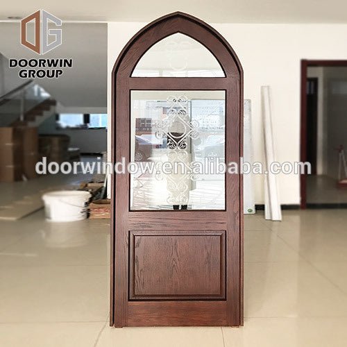 Modern design frosted glass entry door front doors for sale with transom - Doorwin Group Windows & Doors