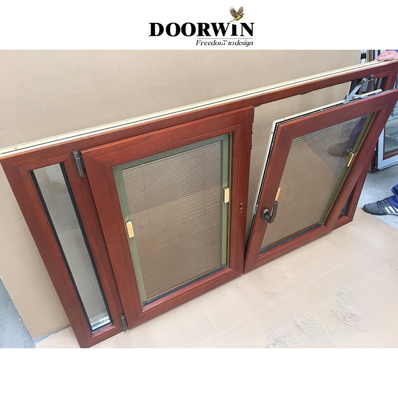 Modern Designs French Models Dimensions Solid Wooden Arch Teak Wood Aluminium-Wood Clad casement Windows — product image 6