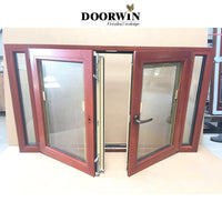 Modern Designs French Models Dimensions Solid Wooden Arch Teak Wood Aluminium-Wood Clad casement Windows — thumbnail 4