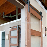 Modern oak wooden double door designs with 4 glass panels office wood door with glassby Doorwin — thumbnail 7