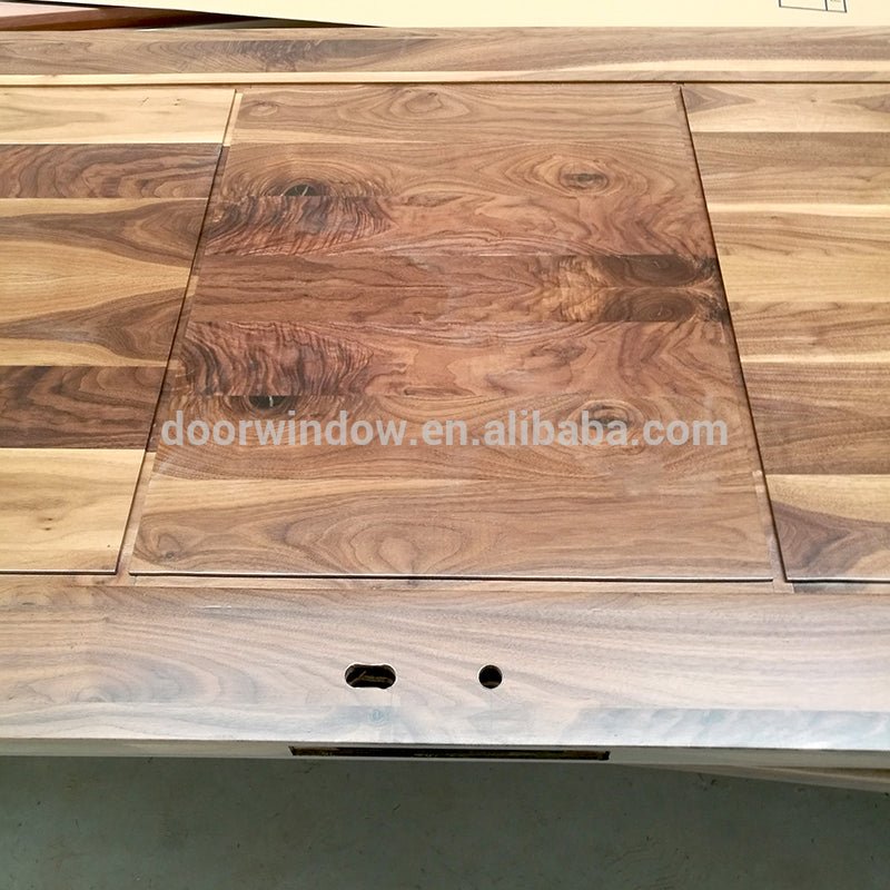 Modern popular best wood door design 4 panels black walnut room door flat solid wood doors by Doorwin - Doorwin Group Windows & Doors