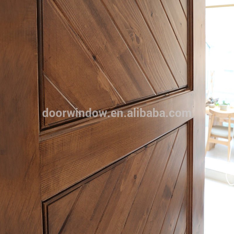 Nature shower sliding wooden barn door plank panel solid pine wood doors by Doorwin — product image 5