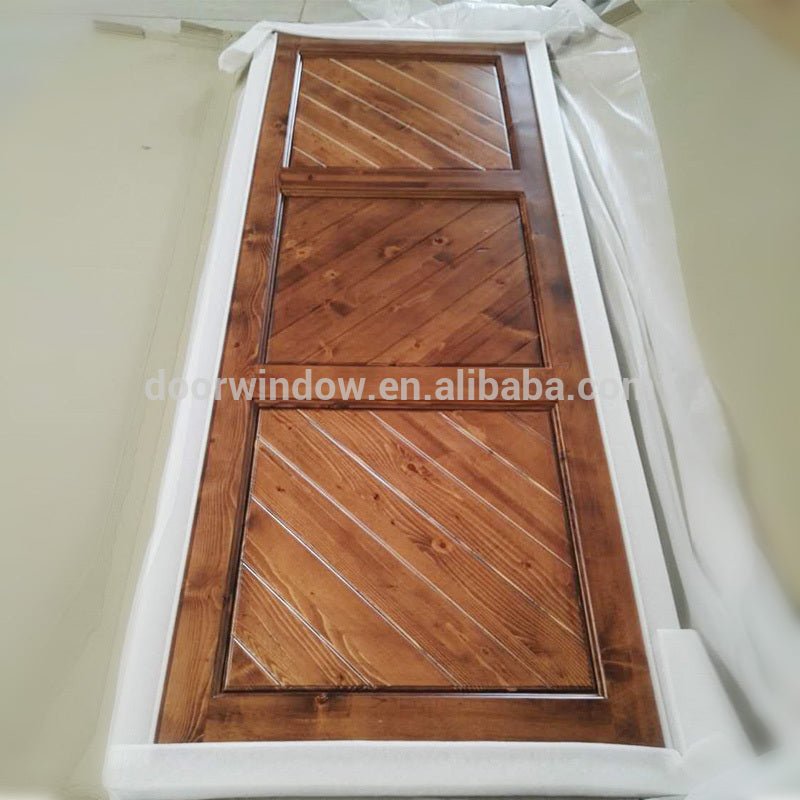 Nature shower sliding wooden barn door plank panel solid pine wood doors by Doorwin — product image 4