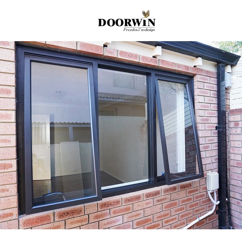 New Design Modern Standard Size Custom Top Hung Aluminum Frame Swing Bathroom Awning Casement Window — product image 3