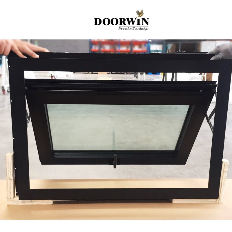New Design Modern Standard Size Custom Top Hung Aluminum Frame Swing Bathroom Awning Casement Window — product image 4