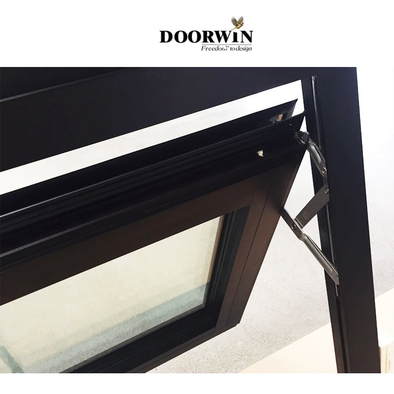 New Design Modern Standard Size Custom Top Hung Aluminum Frame Swing Bathroom Awning Casement Window — product image 5