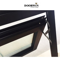 New Design Modern Standard Size Custom Top Hung Aluminum Frame Swing Bathroom Awning Casement Window — thumbnail 5