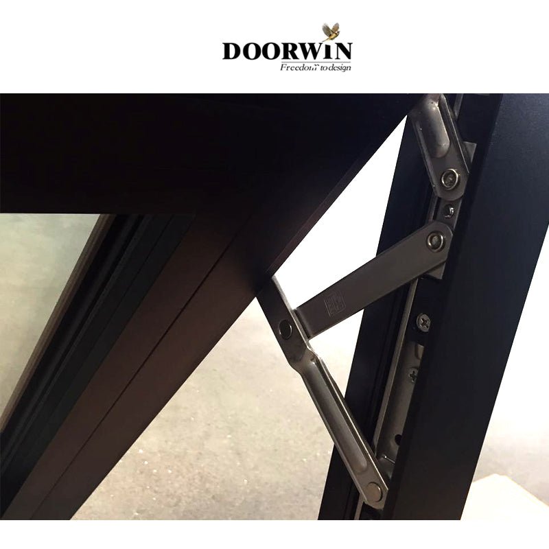 New Design Modern Standard Size Custom Top Hung Aluminum Frame Swing Bathroom Awning Casement Window — product image 6