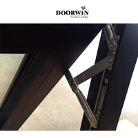 New Design Modern Standard Size Custom Top Hung Aluminum Frame Swing Bathroom Awning Casement Window — thumbnail 6
