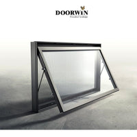 New Design Modern Standard Size Custom Top Hung Aluminum Frame Swing Bathroom Awning Casement Window — thumbnail 2