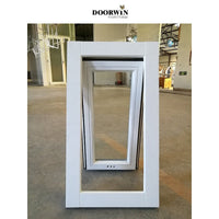 New Design Modern Standard Size Custom Top Hung Aluminum Frame Swing Bathroom Awning Casement Window alu clad windows — thumbnail 4