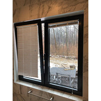New Jersey hot sale black cheap import double toughened aluminum tilt and turn casement windows with high quality — thumbnail 1