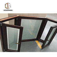 New York OAK timber wood aluminum bay and bow window with internal blinds inside for saleby Doorwin — thumbnail 1