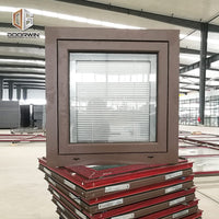 New York wood veneer aluminium outward window with wood grain transfer paper for aluminium profile — thumbnail 1