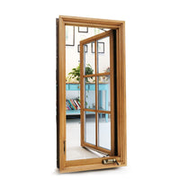 NFRC certified China Supplier picture round wood aluminium casement double glass windows Outward opening  house windows — thumbnail 4