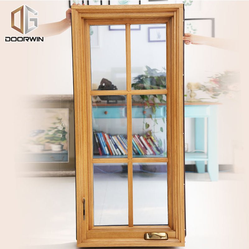 Non finger-jointed timber frame with powder coated aluminum cladding crank open window - Doorwin Group Windows & Doors