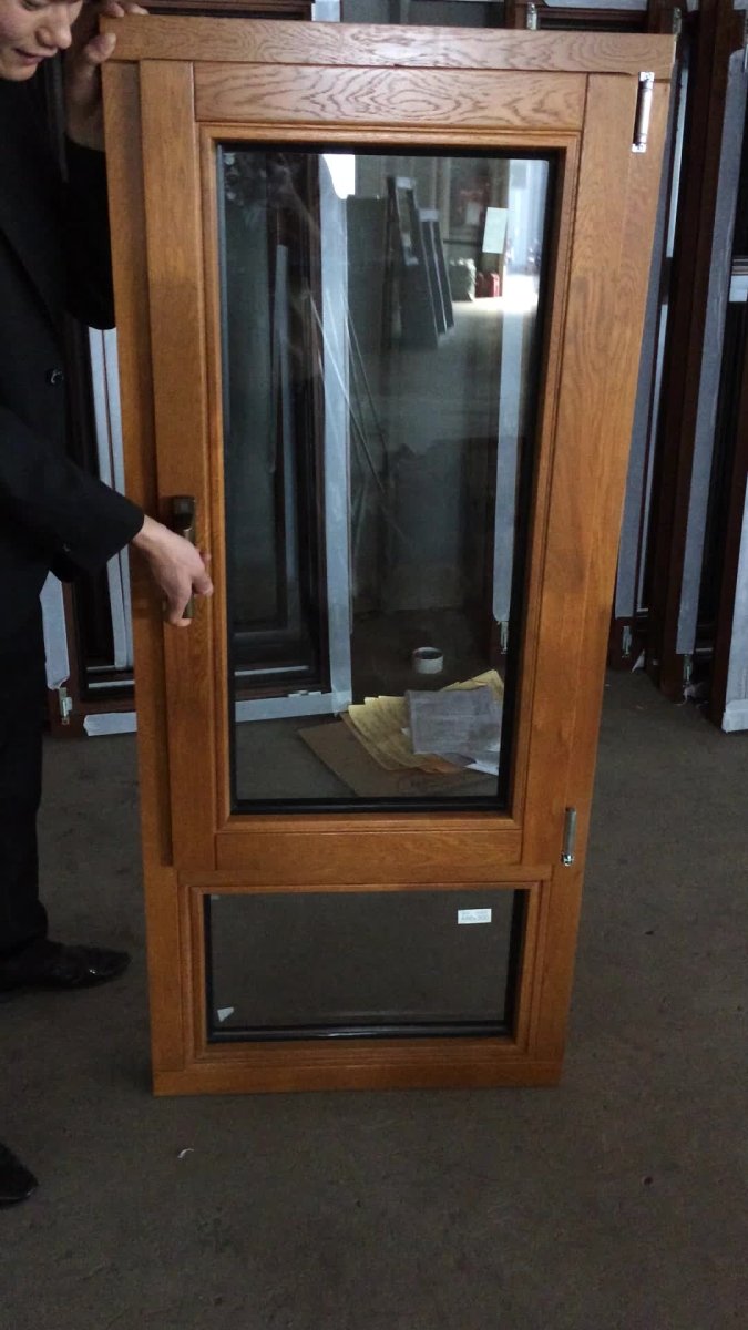 oak wood wooden frame hinged casement tilt turn window — product image 2