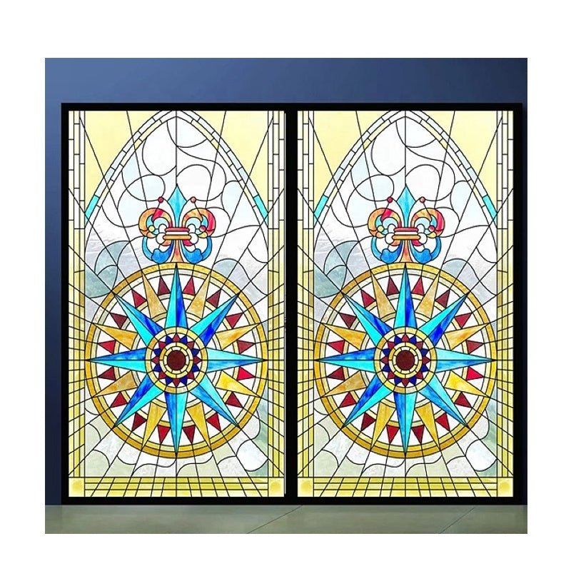 OEM antique stained glass windows value exterior aluminum clad oak wood frame window transom — product image 2